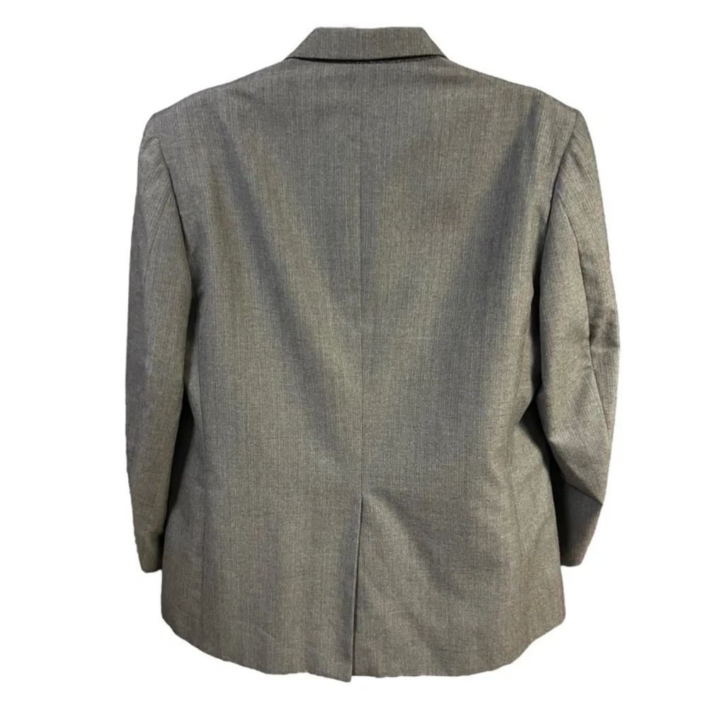Austin Manor Sport Coat Grey Striped Notch Lapel 2-Button Mens‎ Size 46R Wool